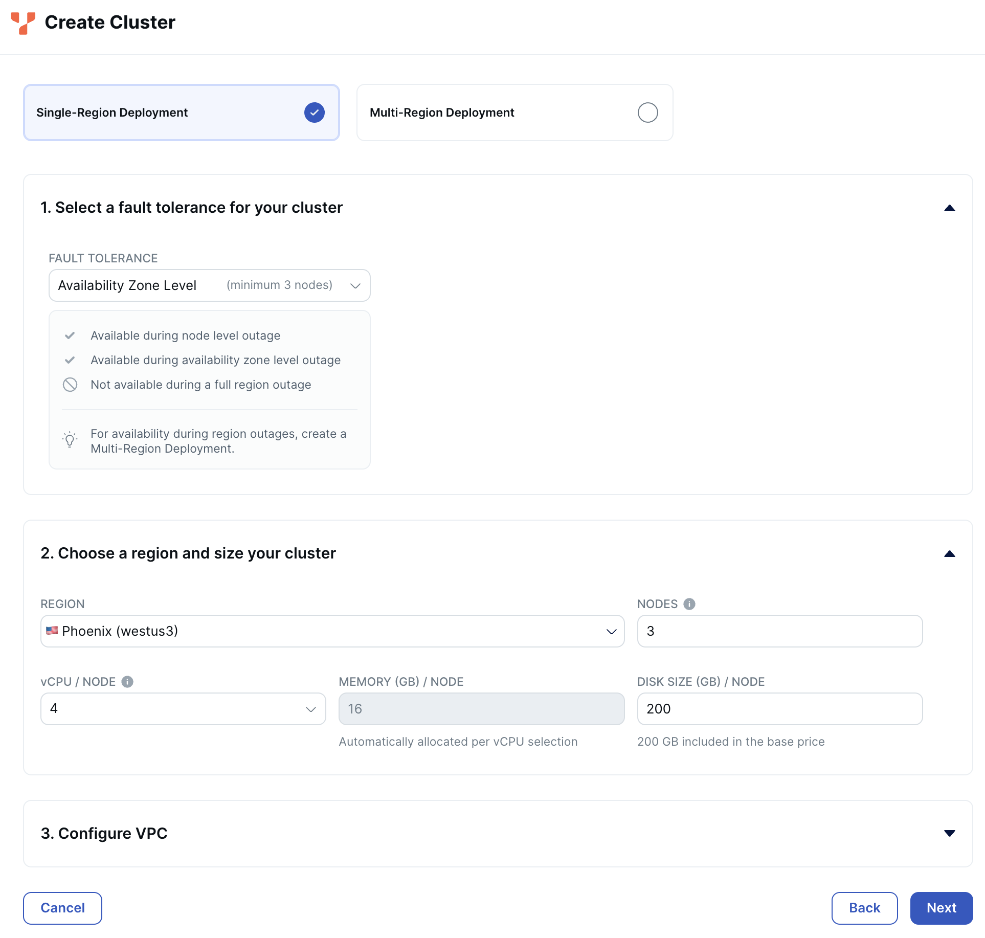 Deploy a 3-node YugabyteDB Managed cluster to Azure