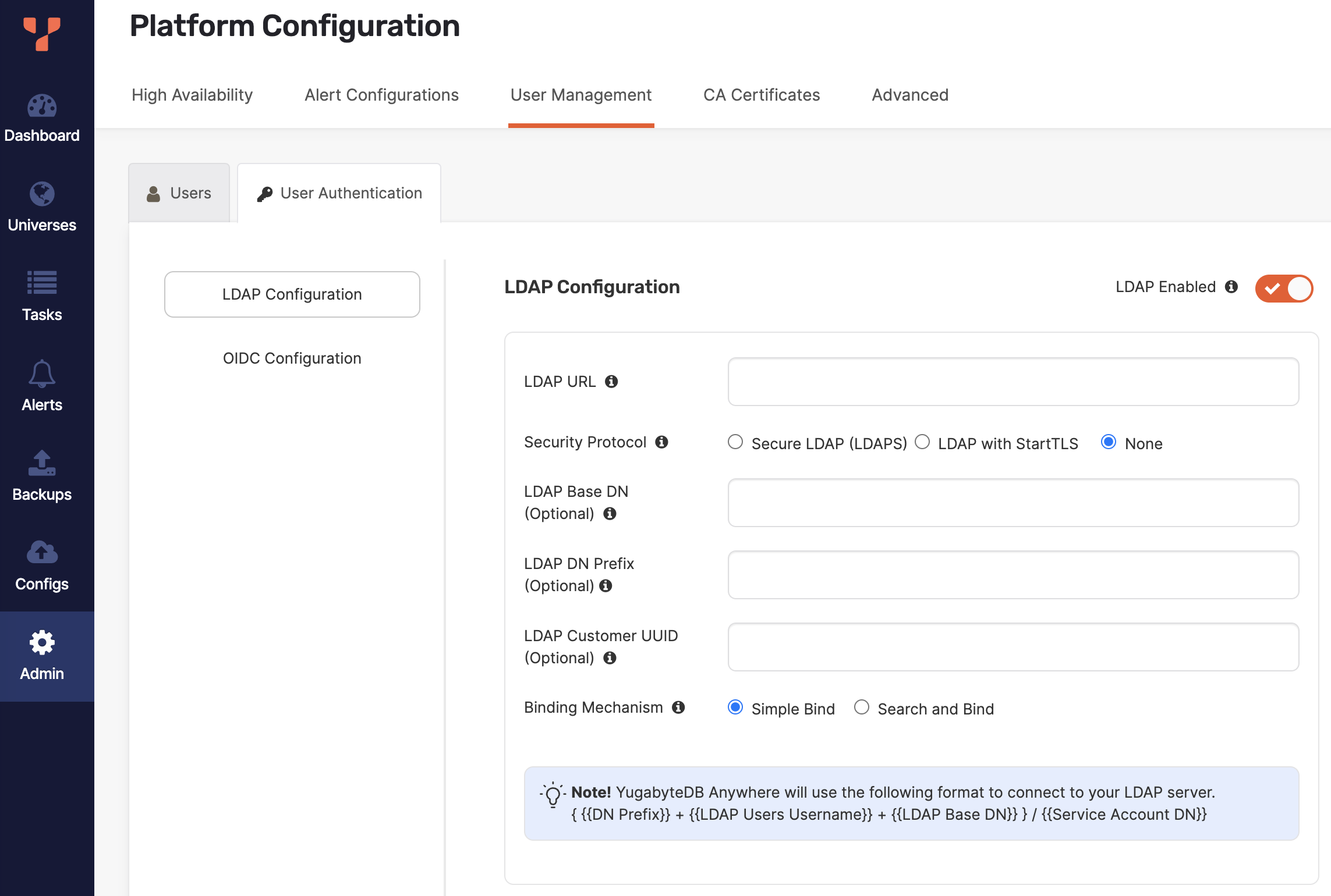 LDAP authentication